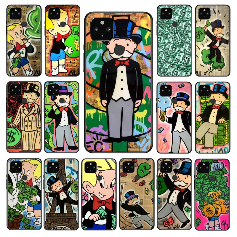 

Cartoon Dollar Monopoly Phone Case for Google Pixel 7 6A 6 Pro 5A 4A 3A Pixel 4 XL Pixel 5 6 4 3 XL 3A XL