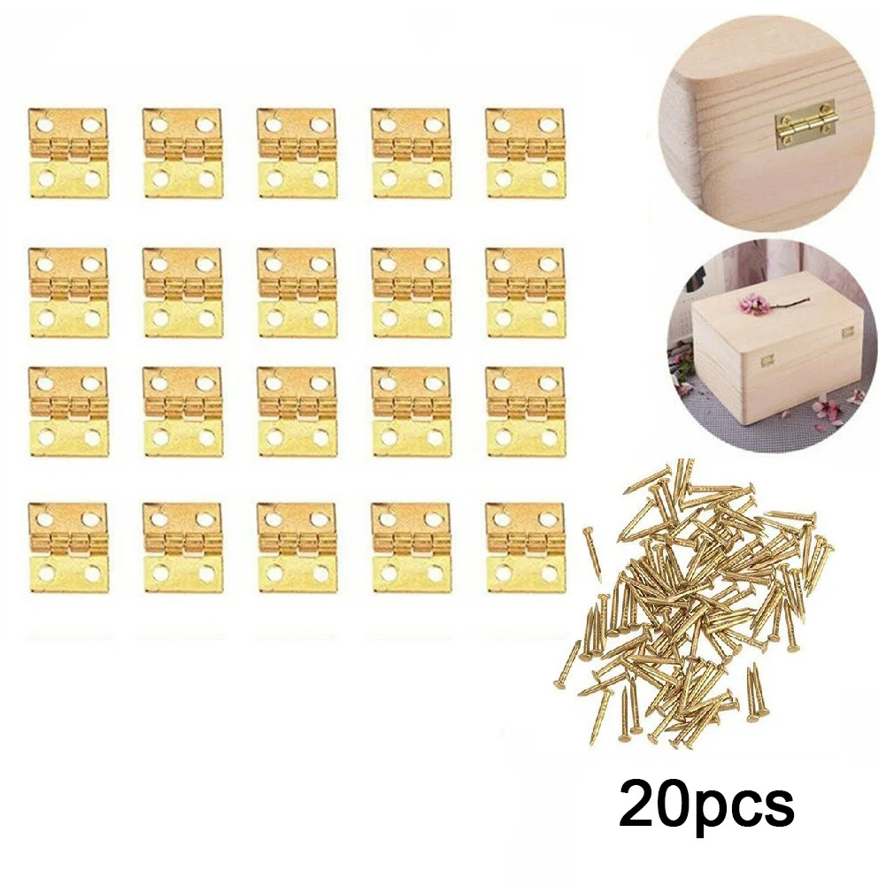 

20pcs/lot Mini Cabinet Hinges Furniture Fittings Decorative Small Door Hinges For Jewelry Box Furniture Hardware 8mm*10mm