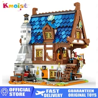 66005 medieval town castle architecture street view building blocks retro house model bricks toys for child christmas gifts