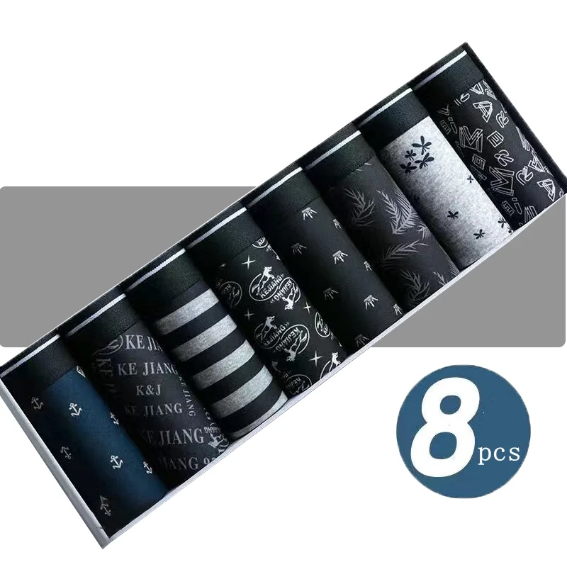 Трусы-боксеры мужские из модала 4/8 шт./лот удобное нижнее белье Комплект трусов с