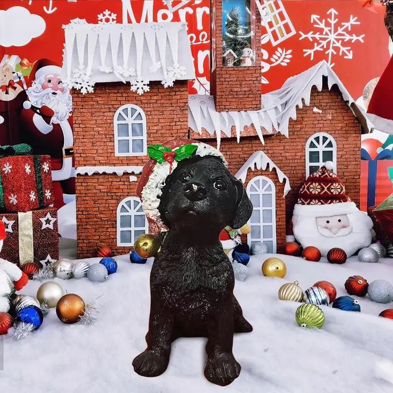 

Black Dog Statue Portable Christmas Puppy Ornaments Tray Dog Statues And Sculptures Room Decor Home Butler Statue Ornament