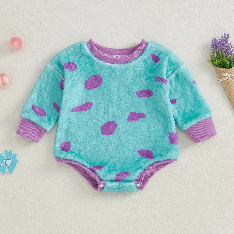 Детский комбинезон в горошек с длинным рукавом