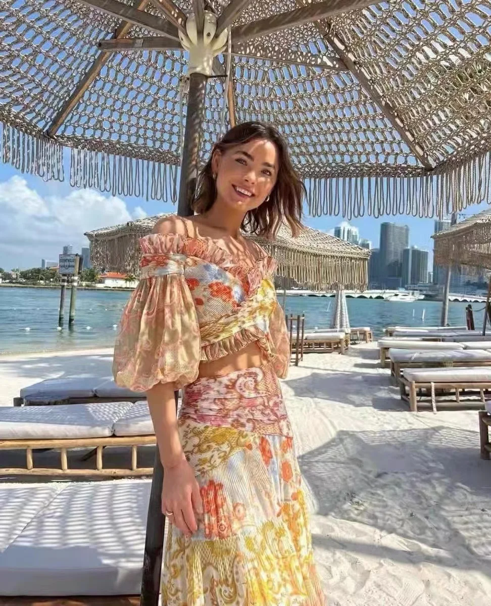 

Elegant Dresses Suit for Women 2022 Luxury Designer Floral Skirt Sets Prom 2 Pieces Chic Birthday Party Eid al-Adha dress