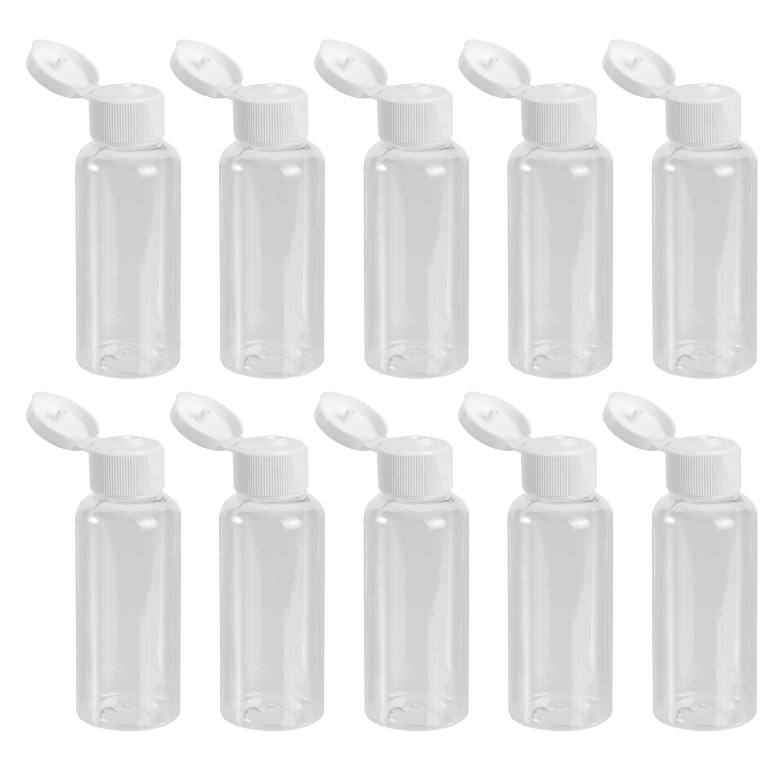 

10Pcs 50ml Empty Lotion Bottles, Refillable Clear- cap Bottles for Emollient Water Shower Emulsion