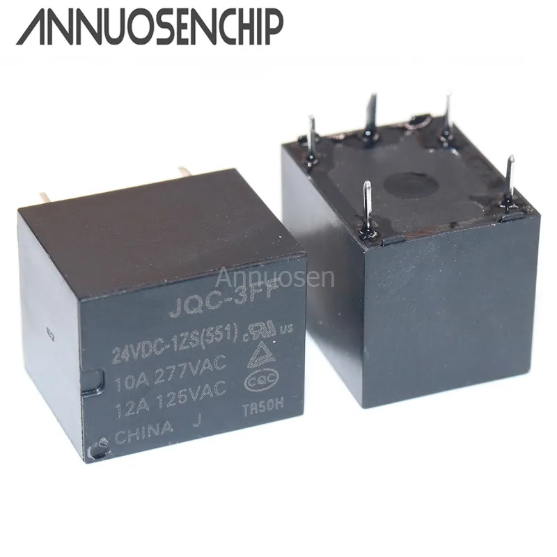 10 шт. новое и оригинальное реле JQC-3FF DC24V 10A 5PIN JQC-3FF-24VDC-1ZS