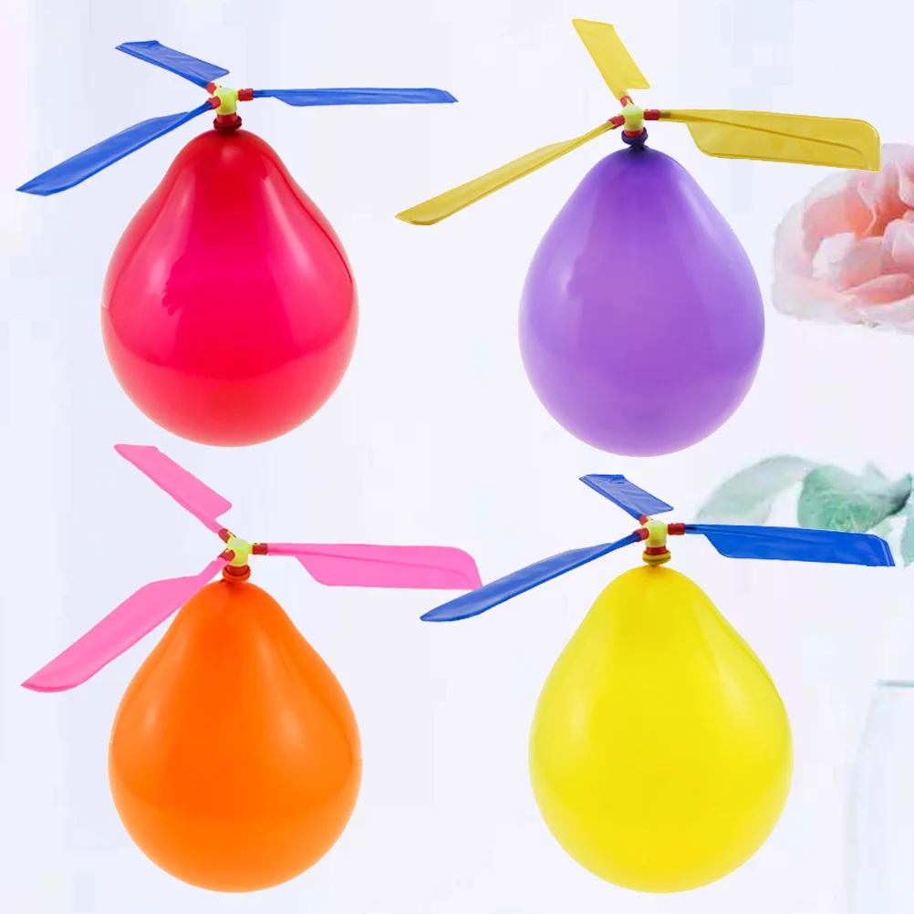 

12pcs Balloon Helicopter Toy DIY Propeller Aircraft Educational Toy for Kids Children (Random Color)