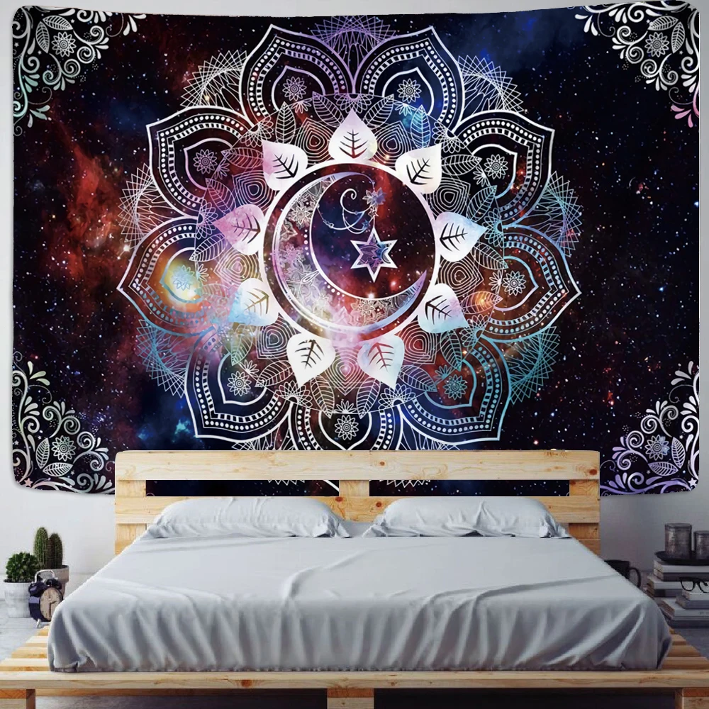 Гобелен с рисунком мандалы, волшебный гобелен, солнце, луна, ведро, психоделическая стена для гостиной, кавайный домашний декор, художественный Декор для комнаты