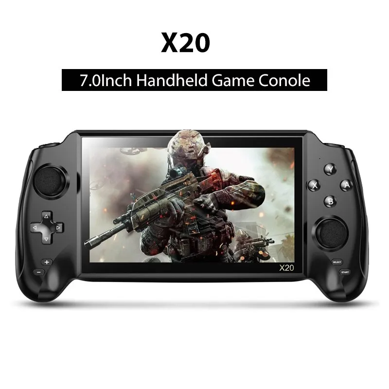 Retro Handheld Game Console X20 7.0Inch IPS Big Screen 10Simulator 3,000Games Build-In AV Connect TV Retro Video Game Consoles