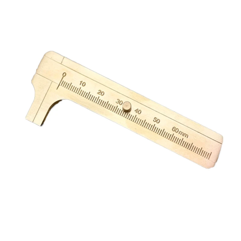 

Compact Vernier Caliper Small Retro Brass Sliding Gauge Sliding Ruler Measuring Tool Used for Jewelry Walnut Durable