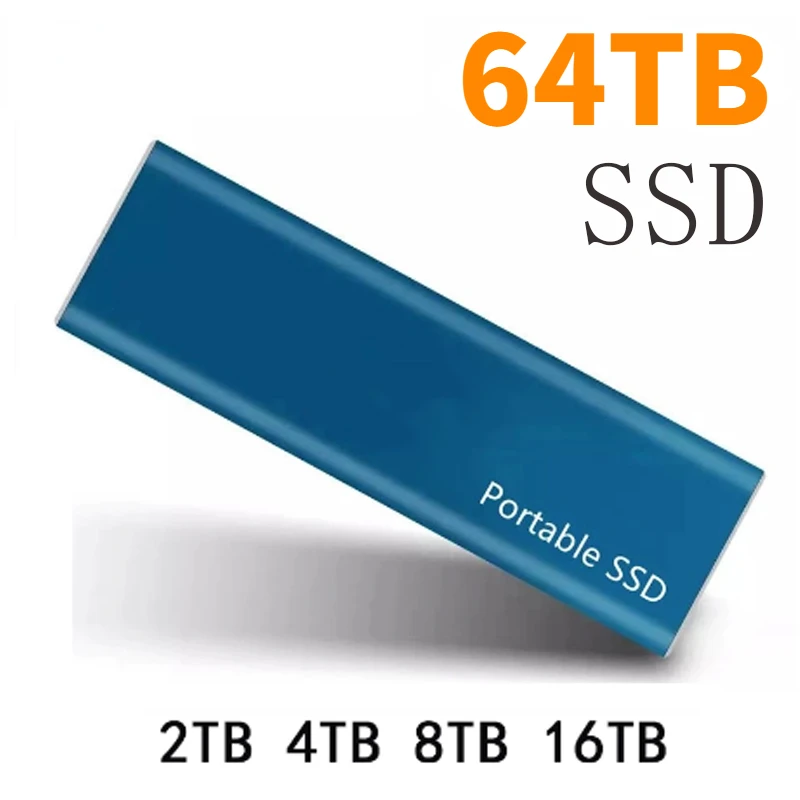 

High-speed External SSD 64TB 32TB 16TB 4TB 8TB 2TB Mobile external Hard Drive USB 3.1 Typc-C External for Laptop PC
