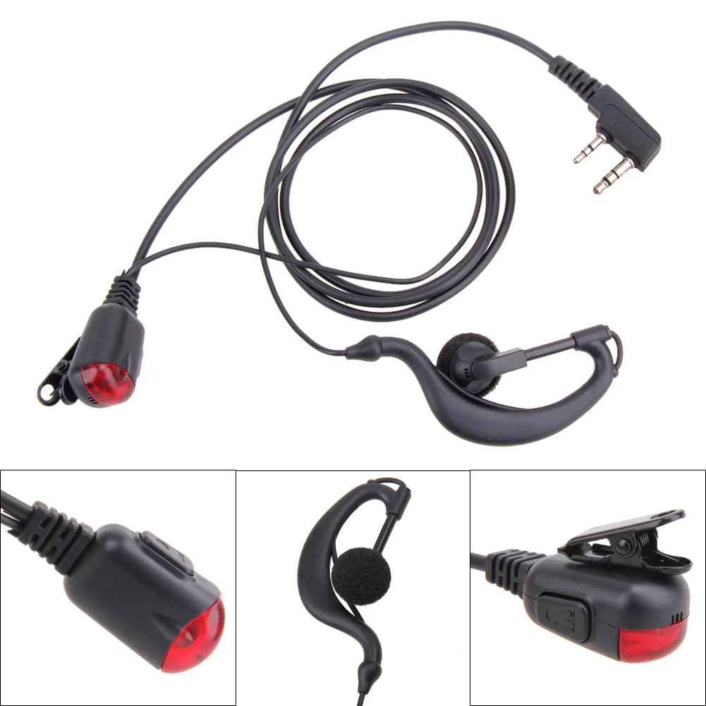 

2Pin G-Shape Headset Earpiece Mic for Two Way Radio Security Walkie Talkie