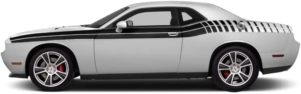 

Factory Crafts Gradient Stripe Graphics Kit 3M Vinyl Decal Wrap Compatible with Dodge Challenger 20112018 Matte Black