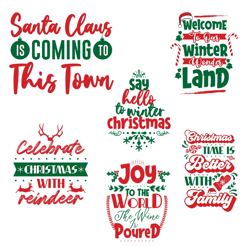 

QC577 Classic Christmas Decorative Wall Sticker Transparent Background Self Pasting Poster