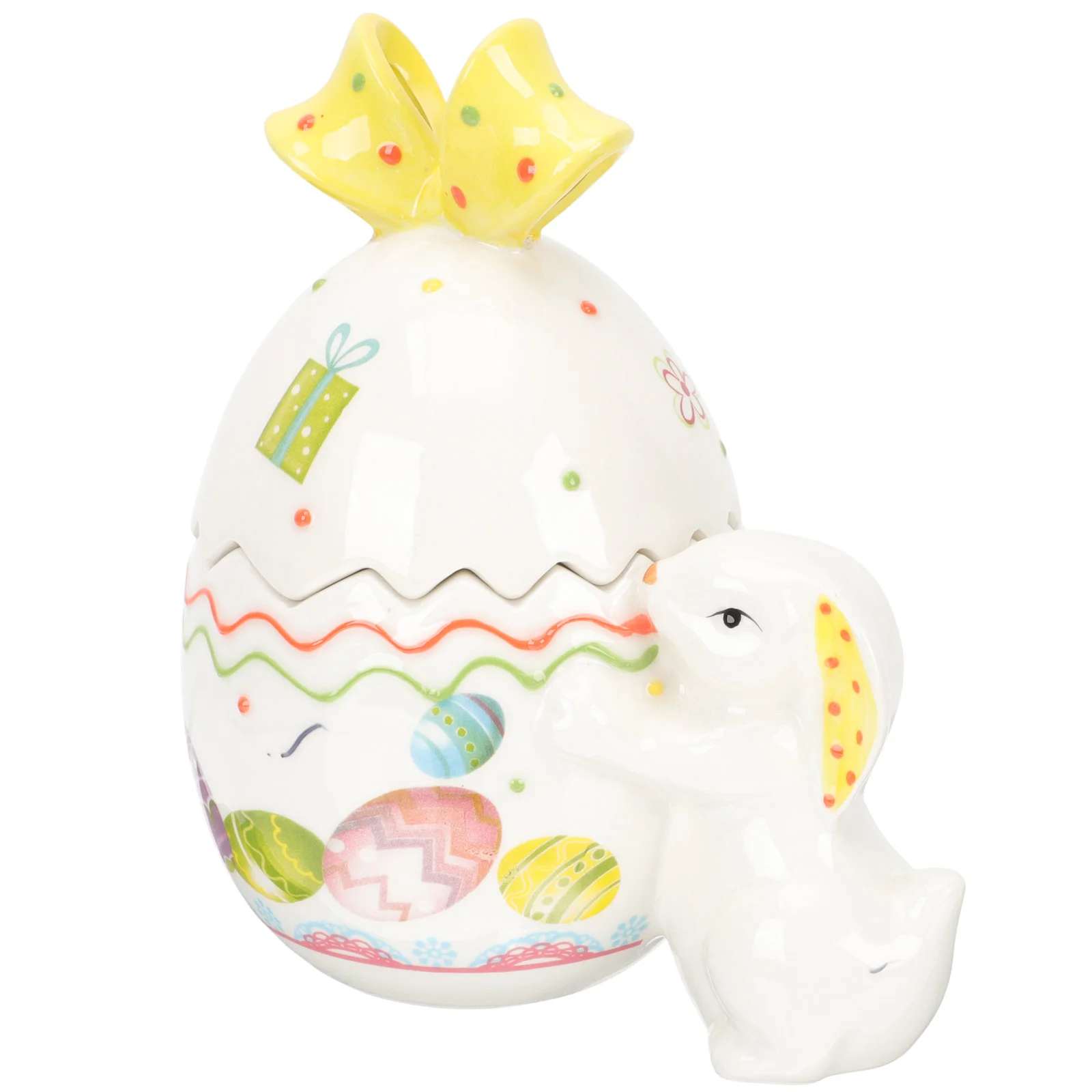 Rabbit Figurines Ornament Container Candy Holder Candy Jar Lid Easter Storage Jar Cover Easter Bunny Toy Easter Canister