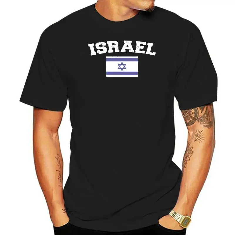 

Israel Distressed Israeli Pride Flag Soccer Men T Shirt 2022 Summer 100% Cotton Fashion Trends Leisure T Shirt Logo