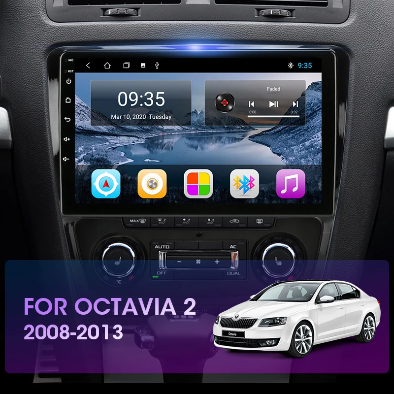 jmcq 10 1 2din android 10 car radio multimidia video player rds dsp for volkswagen skoda octavia 2 a5 2007 2014 navigation gps free global shipping