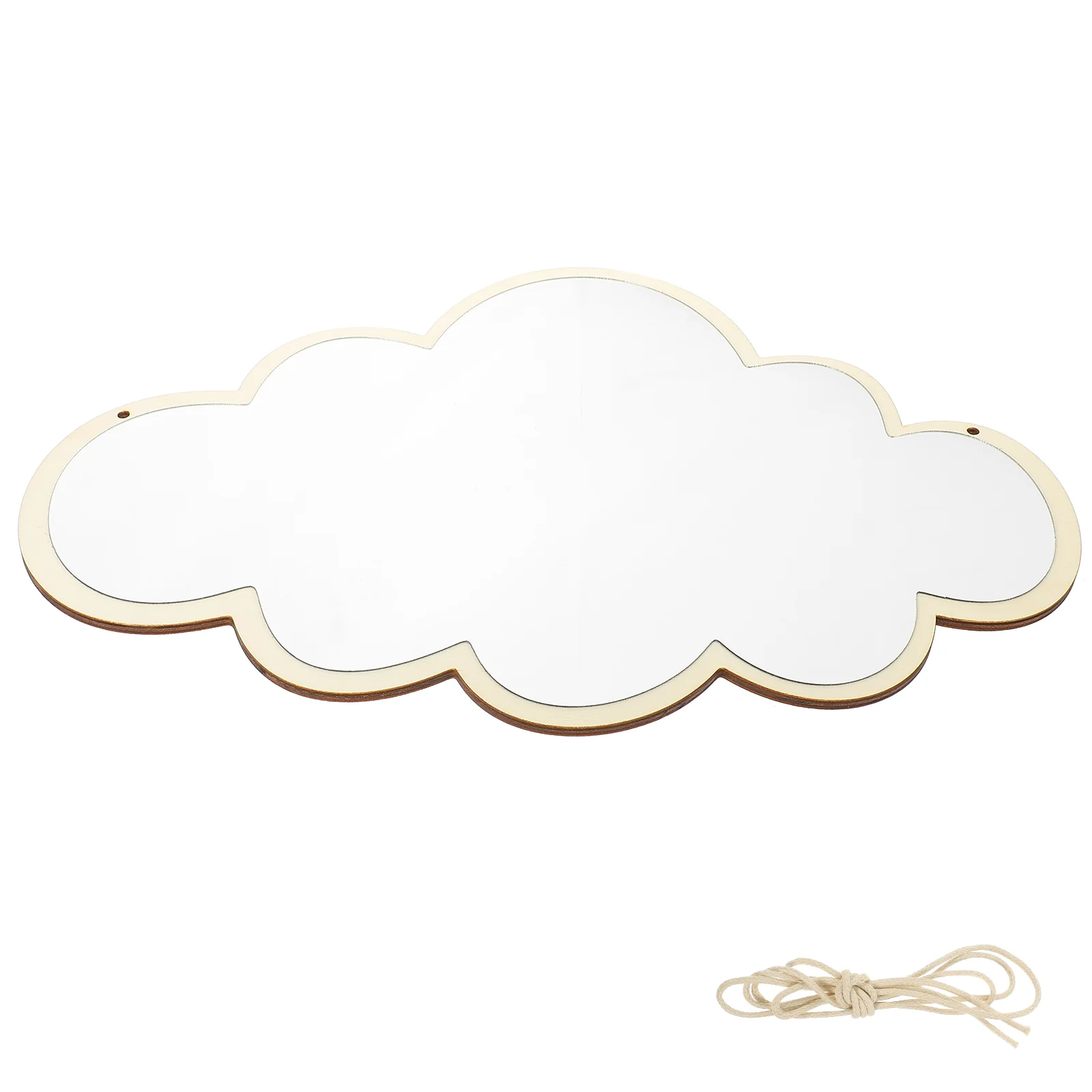 

Crafts Kids Cloud Mirror Wall-mounted Hairdressing Vanity Wood Frame Hanging Bathroom Punch-free Child Small Mirrors For