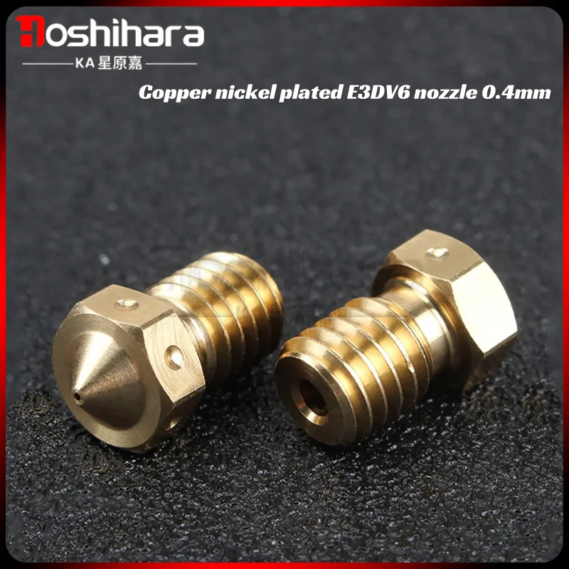 

3d Printer Accessories Extruder Hot End Brass Nozzle 17.5mm Copper Nickel Plating E3dv6 Nozzle 0.4mm