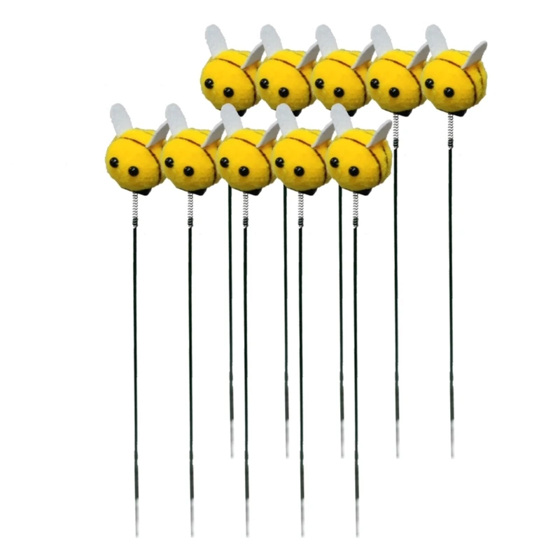 

10pcs Bee Garden Stakes Decoration 3D Bee Stake Outdoor Yard Lawn Ornaments Flower Pot Stick Ground Insert Garden Supply