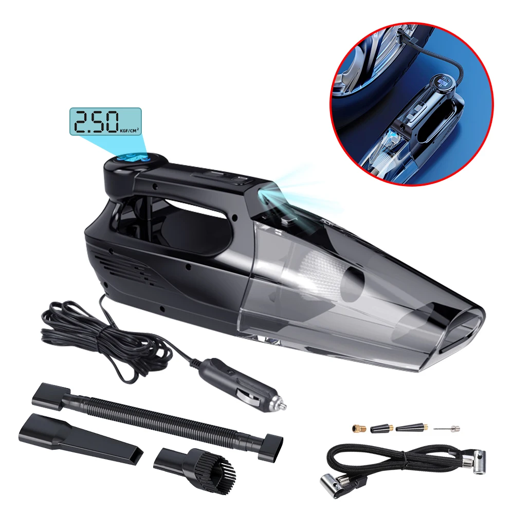 

Car Vacuum Cleaner Portable Handheld Mini Vacuum Cleaner Auto Powerful Cyclone Suction Cleaner Car Home Cleaning Tyre Inflating