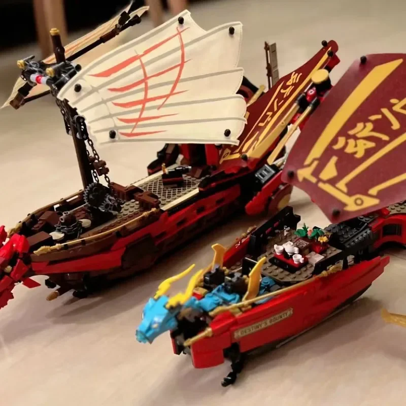 Destiny's Bounty Race Against Time Hydro Ship Nya's Samurai X MECH Crystal King Model Building Blocs Toy