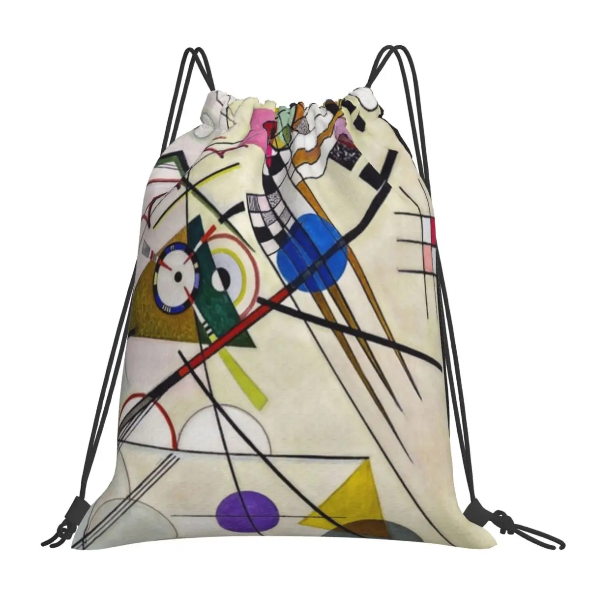 

Kandinsky Composition 8 Backpacks Fashion Portable Drawstring Bags Drawstring Bundle Pocket Sports Bag Book Bags For Students