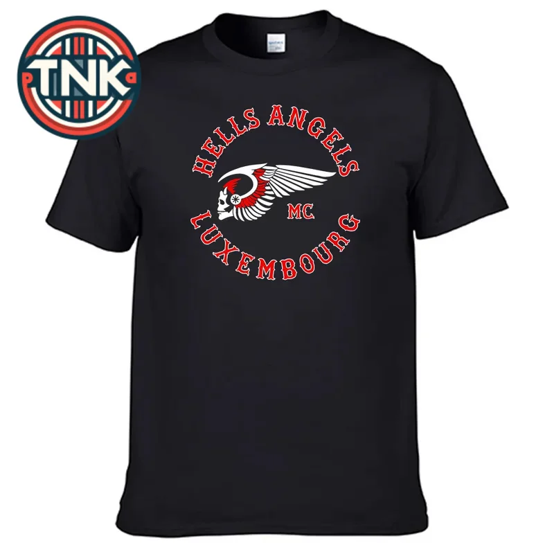 Футболка Motorcycles Club Hells Angels Люксембург мужская рубашка из 100% хлопка N06
