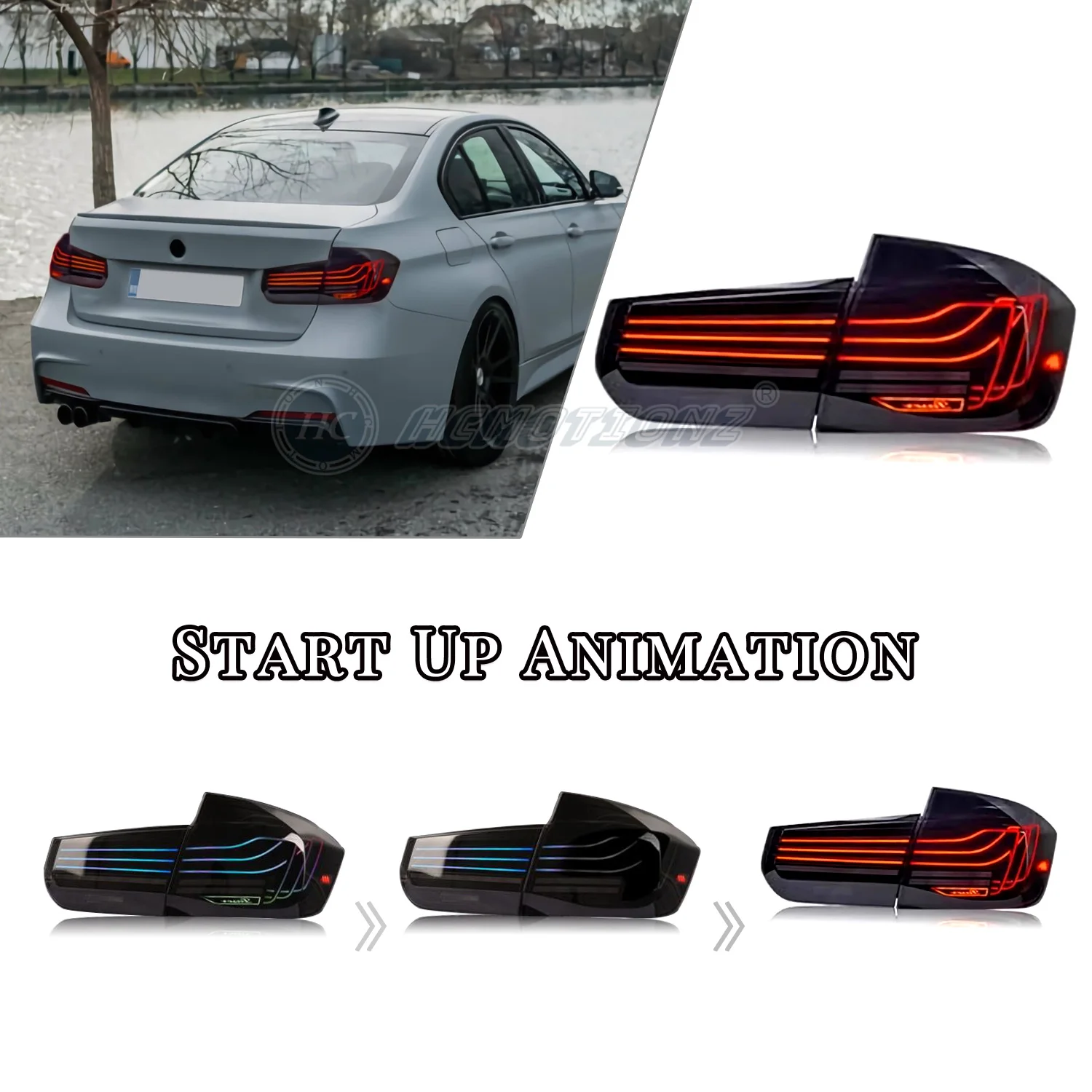 Задние фары HCMOTIONZ RGB для BMW 3 серии 2013-2018 DRL анимация автомобильные задние в сборе M3