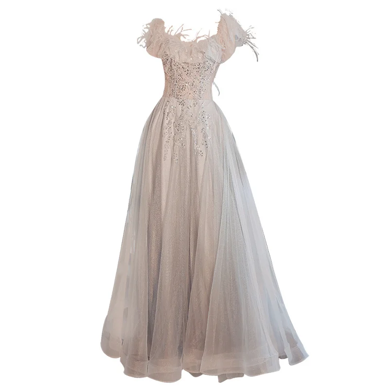 

Sexy V-neck Banquet Birthday Party Dress Stage Show Host Wedding Dress