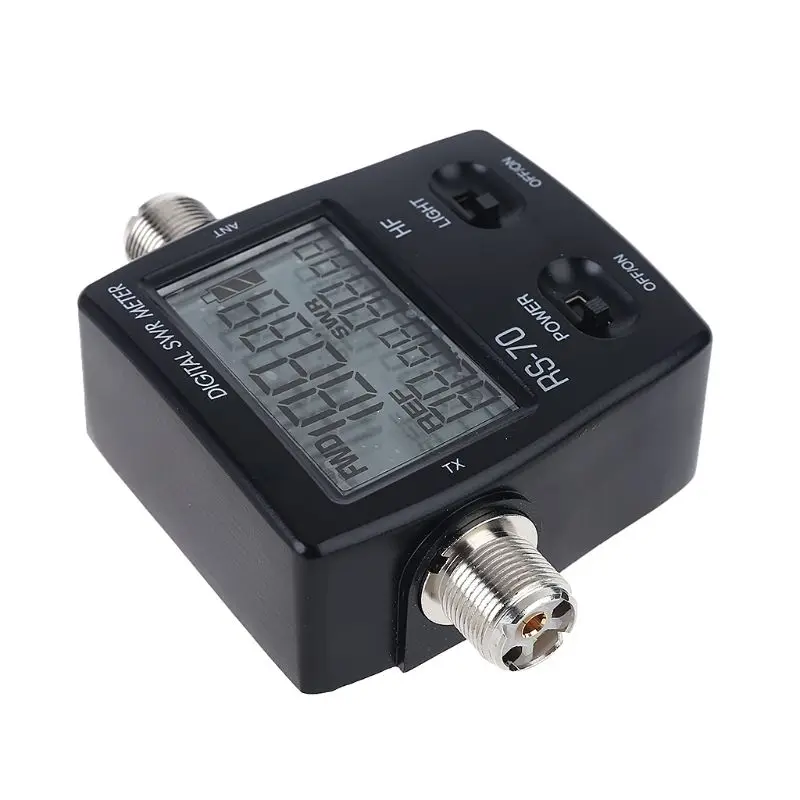 NISSEI RS-70 Digital SWR Power Meter Counter with LED Display Backlight Micro USB-DC 5V Output 1.6-60MHz 200W for M Type