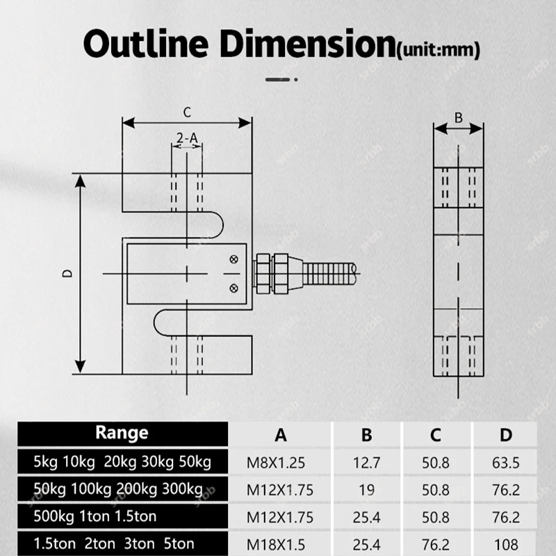 Датчик взвешивания S-типа высокой точности для измерения силы напряжения и