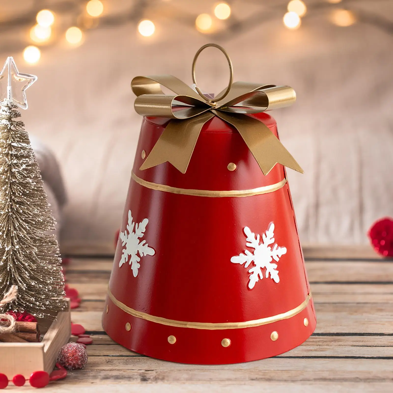 Металлический рождественский колокольчик прочный универсальный орнамент 8 4x11