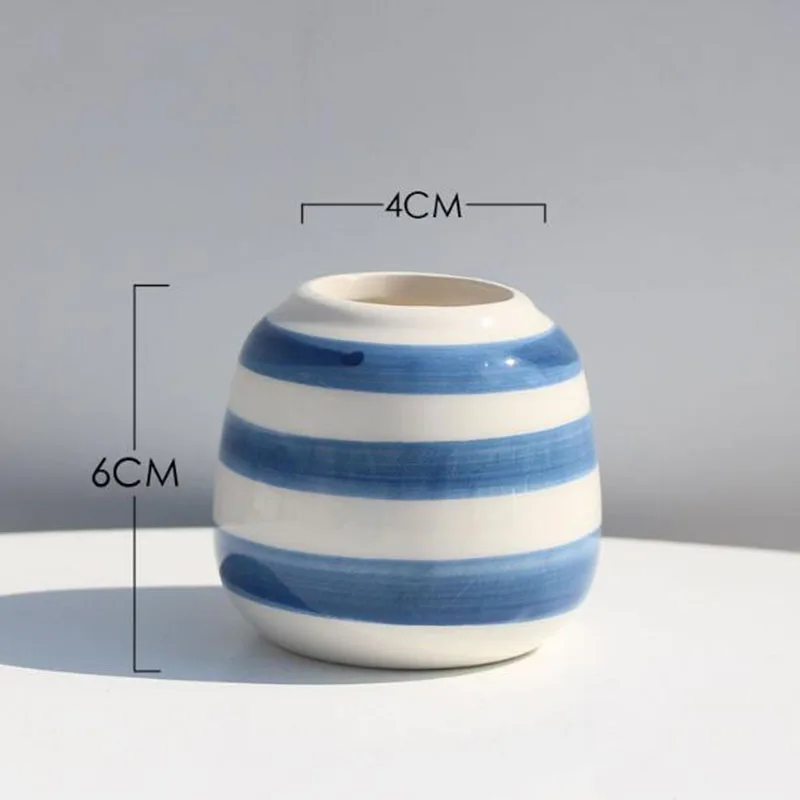 

Керамический голубой цветочный горшок