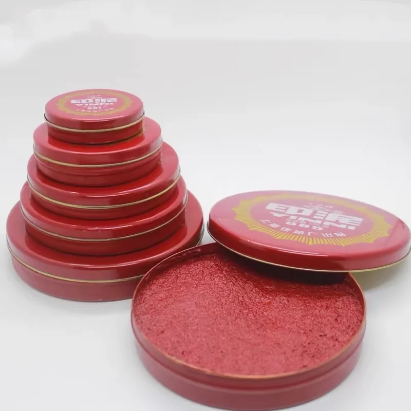 10 шт. красные чернила для каллиграфии круглая банка китайская паста Yinni штамп