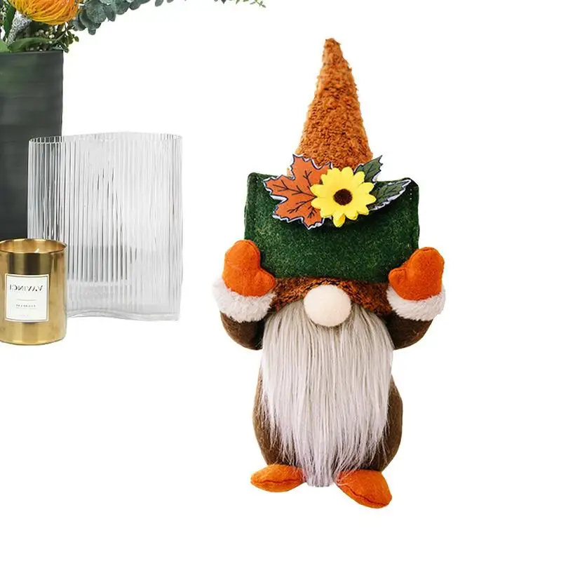 

Thanksgiving Gnomes Decor Faceless Fall Decoration Dwarf Gnome With Maple Leaf Plush Swedish Gnomes Ornaments For Autumn Harvest