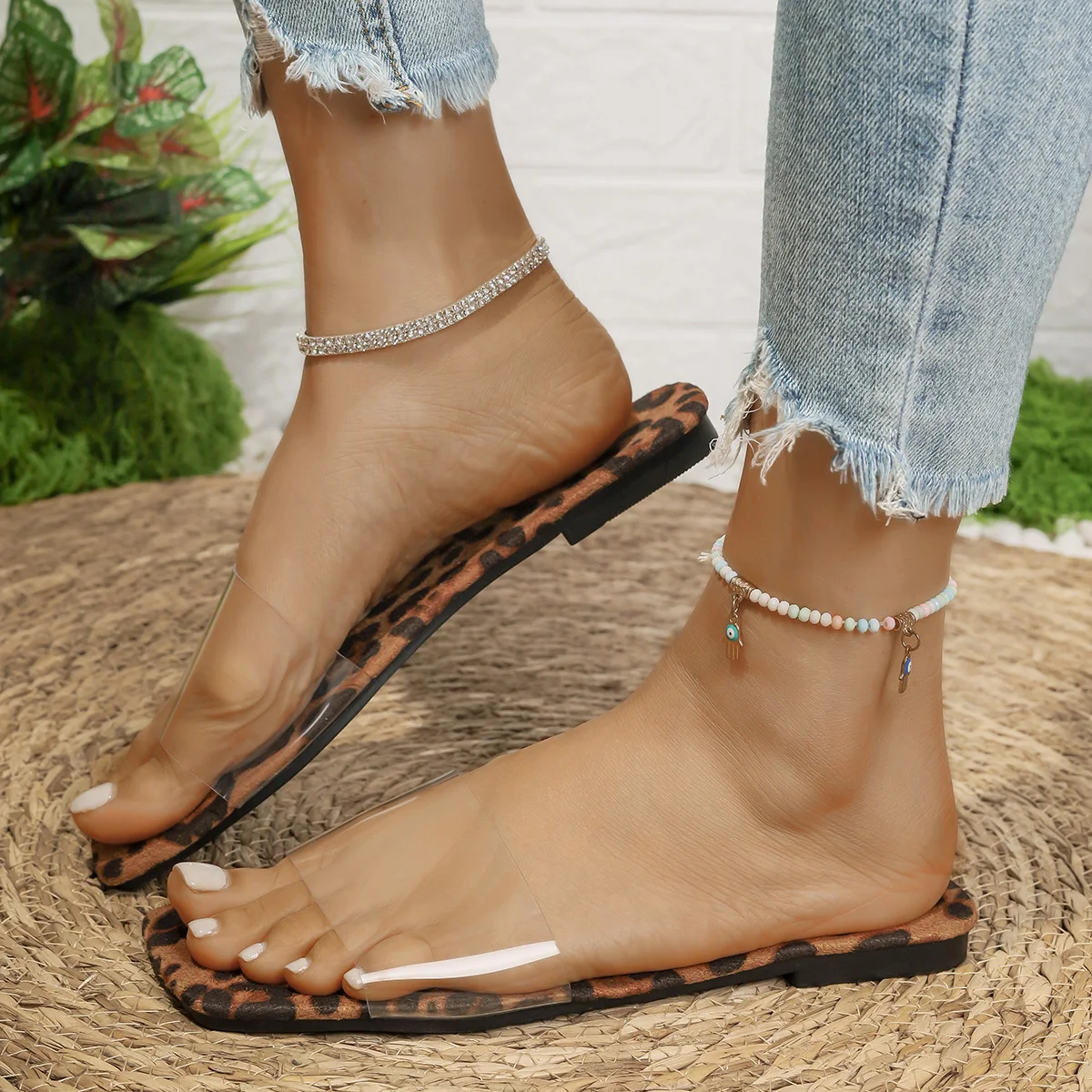 Прозрачные летние тапочки из ПВХ для женщин