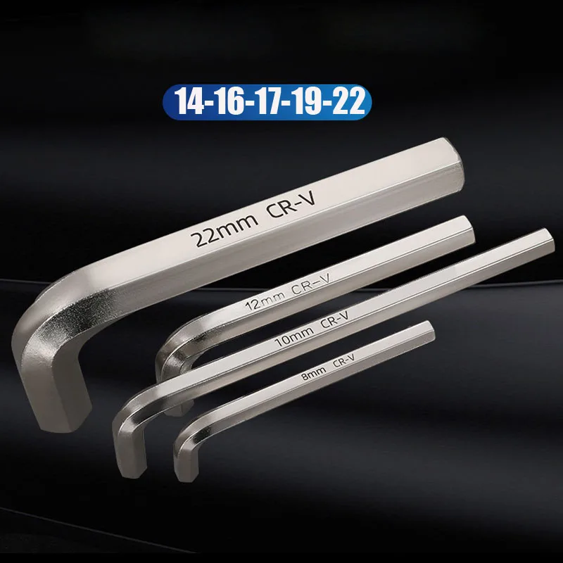 

Тяжелый никелированный шестигранный ключ 22/19/17/16/14/12 мм шестигранный ключ большая модель высокий крутящий момент Профессиональный шестигранный ключ