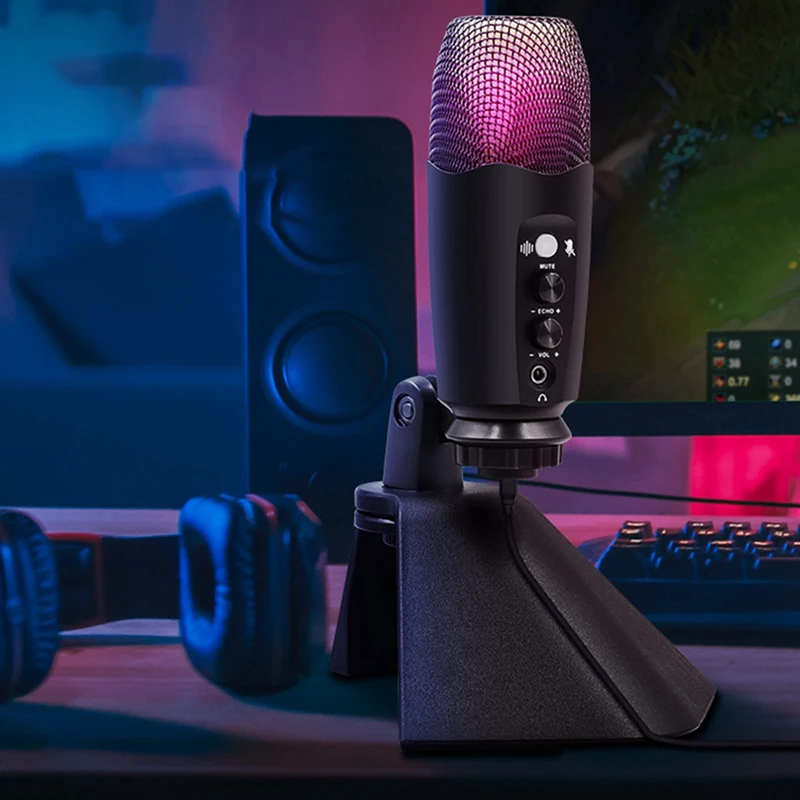 Однонаправленный конденсаторный USB-микрофон микрофон с шумоподавлением DSP