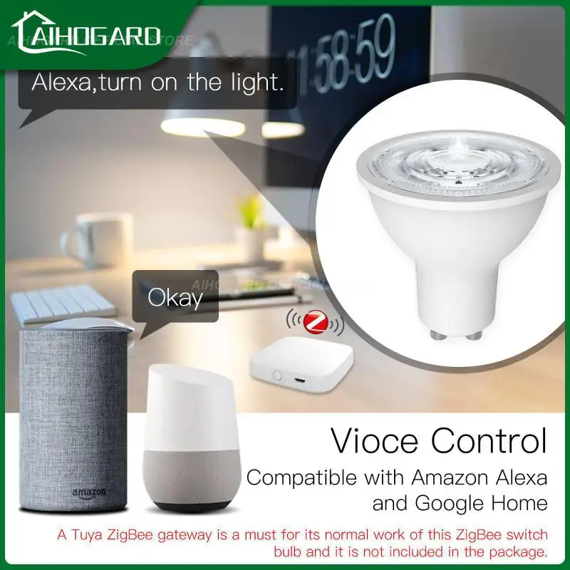 

Умная светодиодная лампочка Tuya Zigbee с голосовым управлением, регулируемая яркость, светодиодная лампочка RGB CW, лампочка для Tuya/smartlife, приложе...