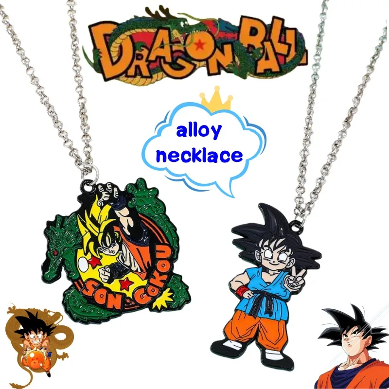 Фото Персонализированное креативное ожерелье Dragon Ball Son Goku, модная универсальная металлическая цепочка для свитера в студенческом стиле, в качестве подарка на день рождения для друзей. №1