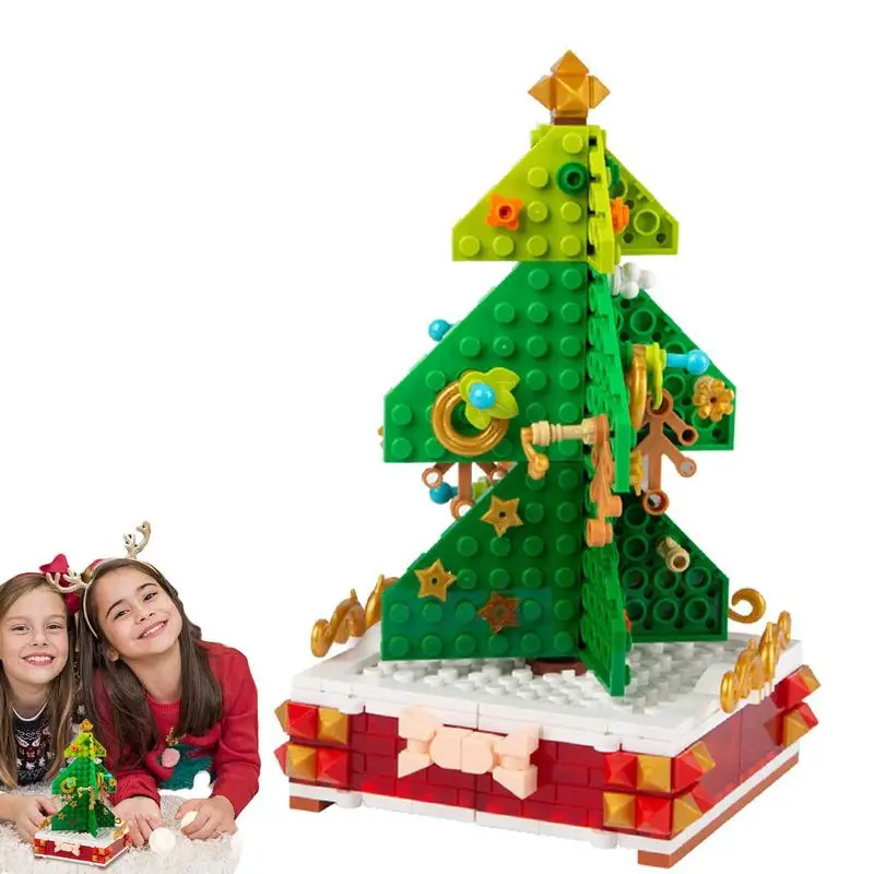 

Коробка для рождественской елки, набор строительных блоков «сделай сам», мини-праздничные кирпичи, наборы, идея для украшения, праздничные ...