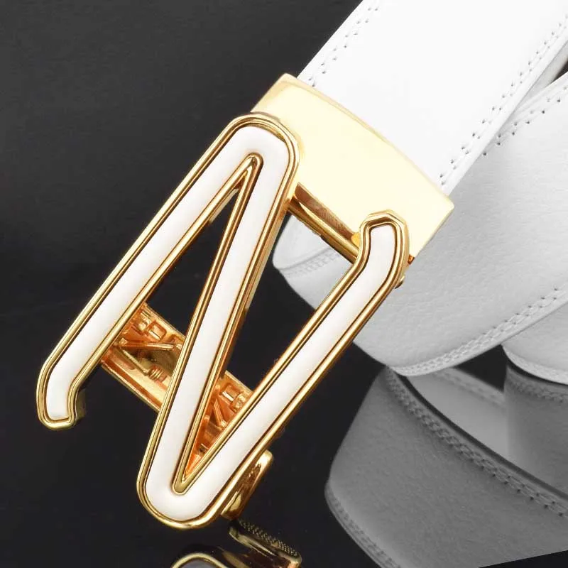 Z Men Belt Luxury Famous Brand Automatic Buckle Belt Men's Leather Designer High Quality Waist Strap White Belt Cinto Masculino