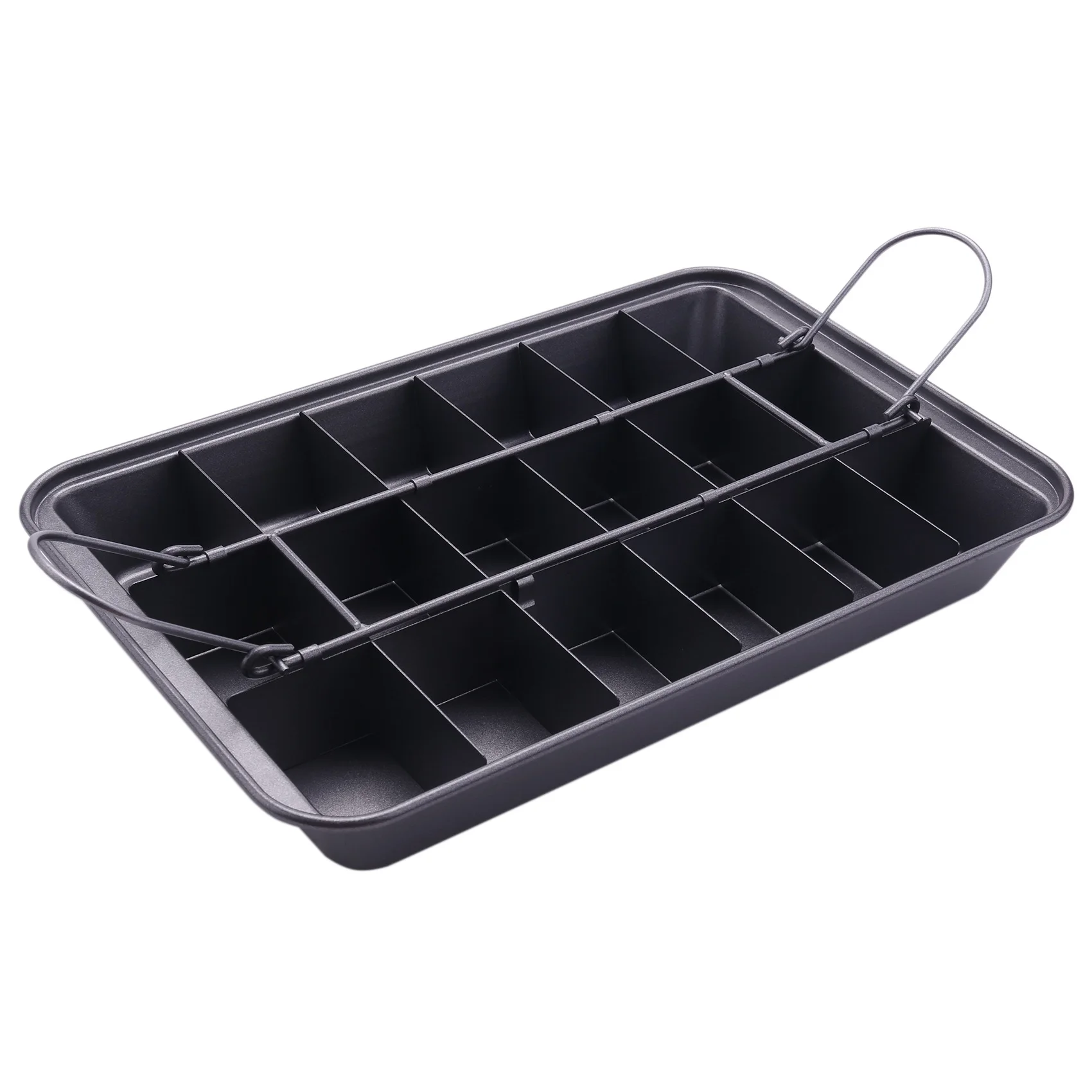 

18 Holes Brooklyn Brownie Copper Nonstick Baking Pan with Built-in Slicer Ensures Perfect Crispy Edges Metal Utensil C