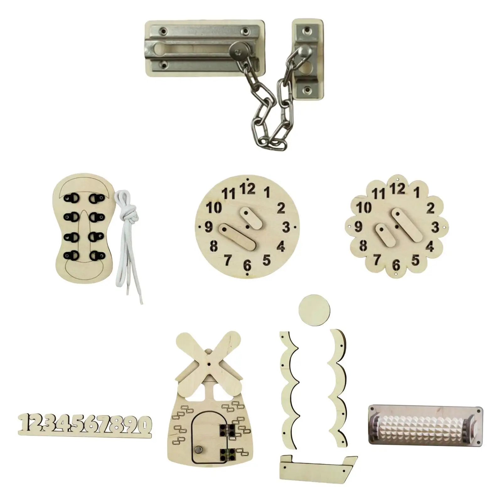 

Toddlers Busy Board Wooden for Teaching Prop Brain Development Educational