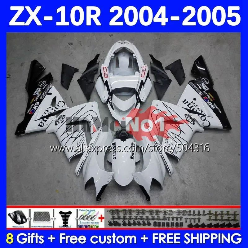 

Body Kit For KAWASAKI NINJA ZX-10 ZX 10R 10 R ZX-10R 04-05 71MC.5 1000CC ZX1000 CC ZX10R 04 05 2004 2005 Fairings white glossy