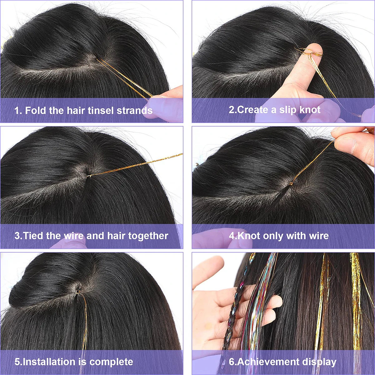 1800 шт. блестящие детские пряди для наращивания волос |