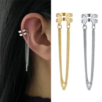 ydl luxury earrings jewelry fashion personality metal ear clip metal chain tassel earrings for women gift pendientes ear cuff