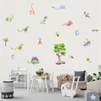 new cartoon dinosaur egg plant volcano pvc wall stickers kids room bedroom decorative painting home background decoration poster