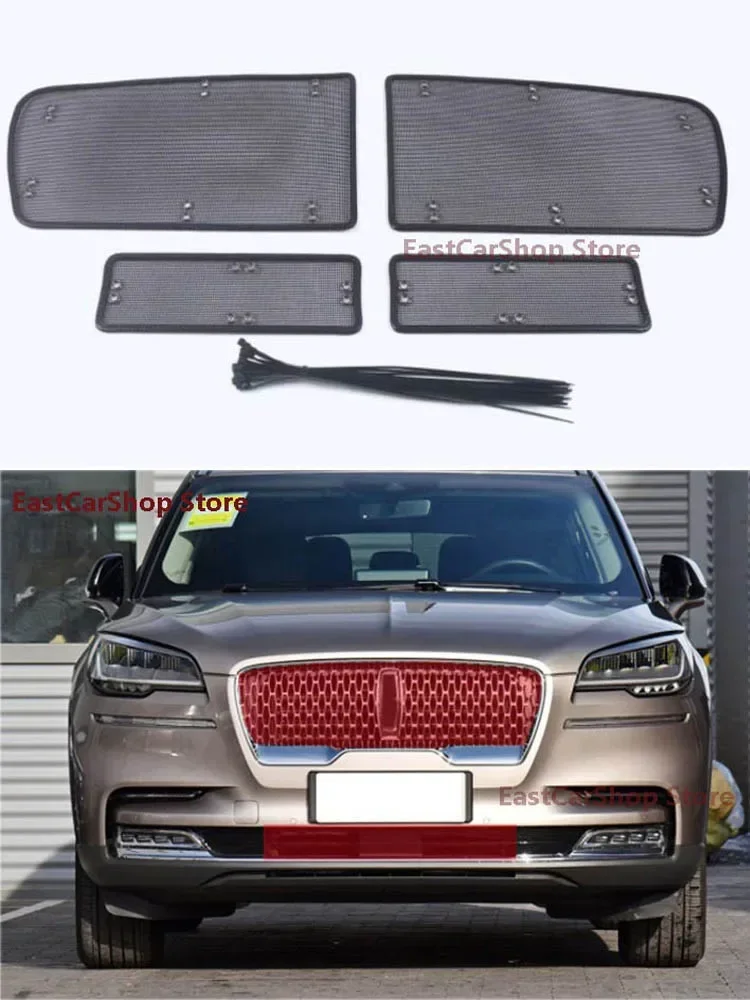 

Автомобильная сетка для средних насекомых, вставная сетка для передней решетки, противомоскитный пылезащитный чехол для Lincoln Aviator 2020 2021, автомобильные аксессуары