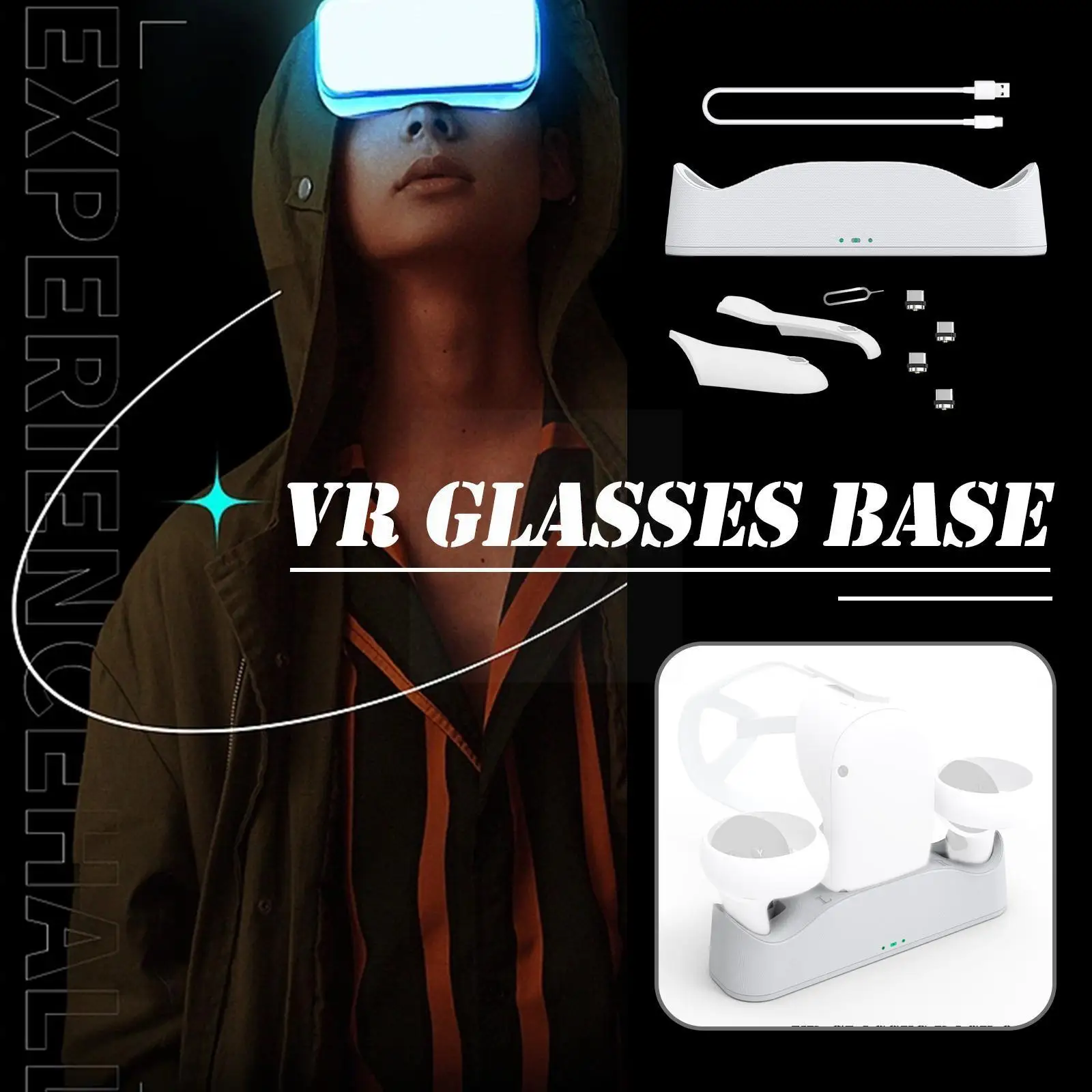 

Quick Charging Dock For Oculus Quest 2 Magnetic LED Indicator VR Glasses Handle VR Cradle Dock Charger Accessories Stand US K9L7
